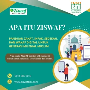 tentang apa itu ZISWAF, berisi panduan zakat, infak, sedekah, dan wakaf digital untuk generasi milenial Muslim dari Kopsyah BMI.